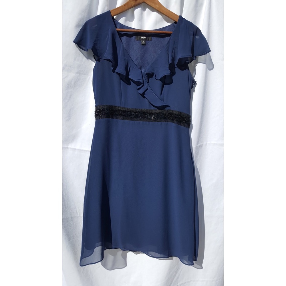 Navy Silkie Dress Beaded 8 Offers Accepted!